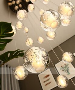 Đèn chùm thả thông tầng cầu thang, đèn thả trang trí thông tầng