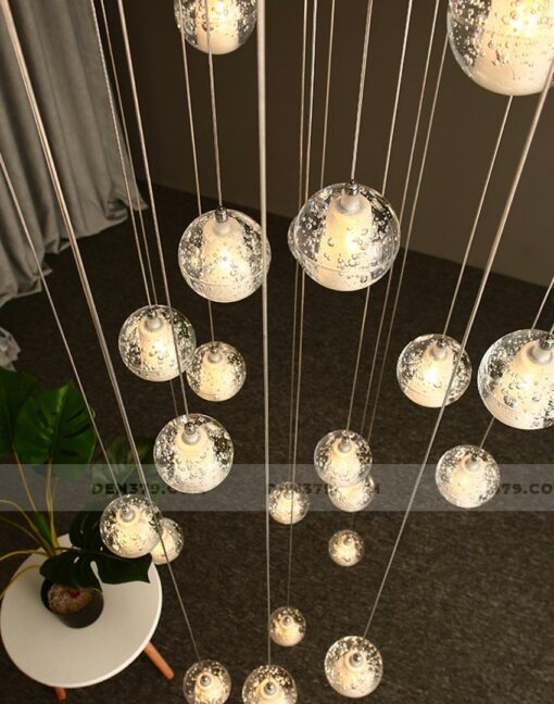 Đèn chùm thả thông tầng cầu thang, đèn thả trang trí thông tầng