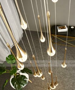 Đèn chùm thả thông tầng cầu thang, đèn thả trang trí thông tầng