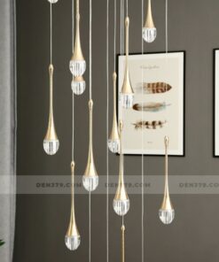 Đèn chùm thả thông tầng cầu thang, đèn thả trang trí thông tầng