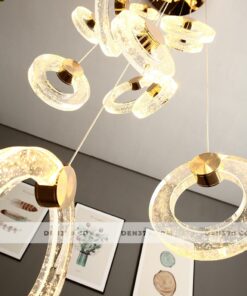 Đèn chùm thả thông tầng cầu thang, đèn thả trang trí thông tầng