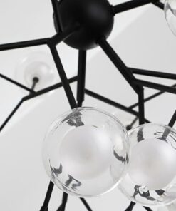 Đèn chùm hiện đại 36 bóng màu đen trang trí phòng khách