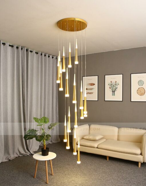 Đèn chùm thả thông tầng cầu thang DTNT 6894A, KD6017, PH9-TH8004