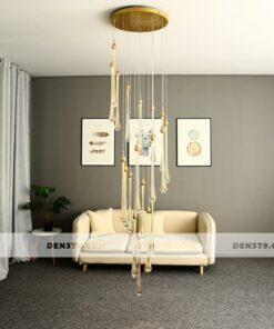 Đèn chùm thả thông tầng cầu thang