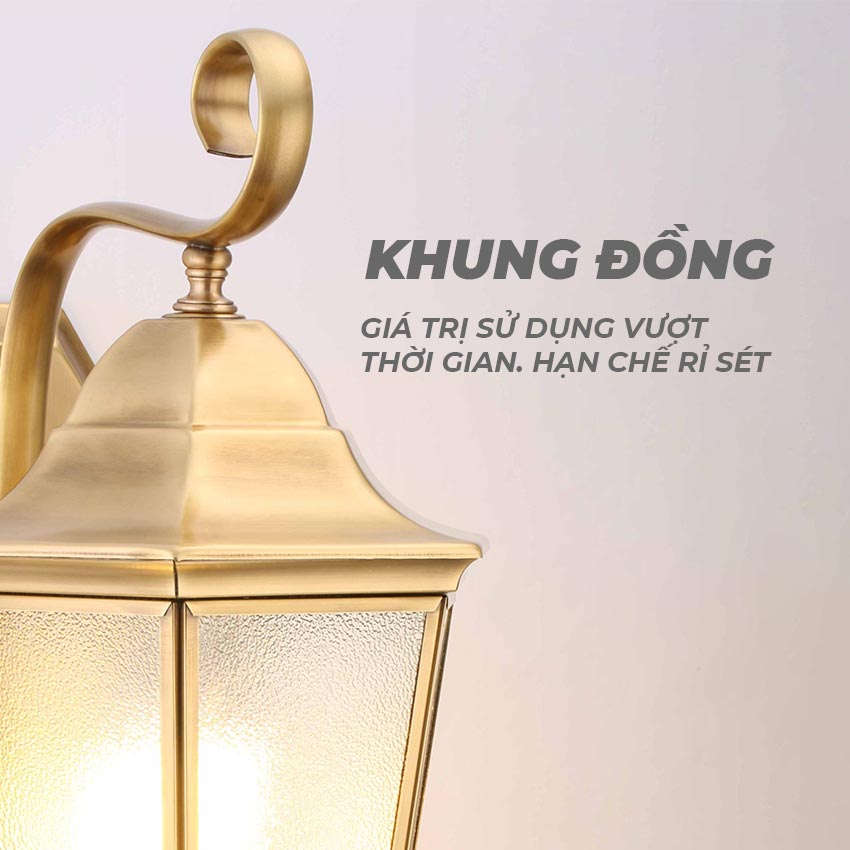 Đèn tường đồng trang trí ngoài trời