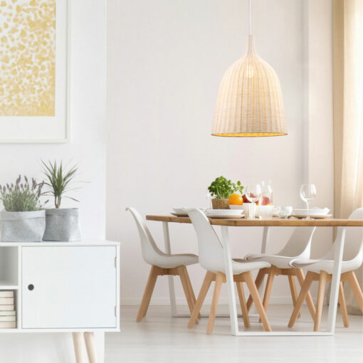 đèn thả bàn ăn mây tre