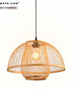 Đèn thả trang trí mây tre đan