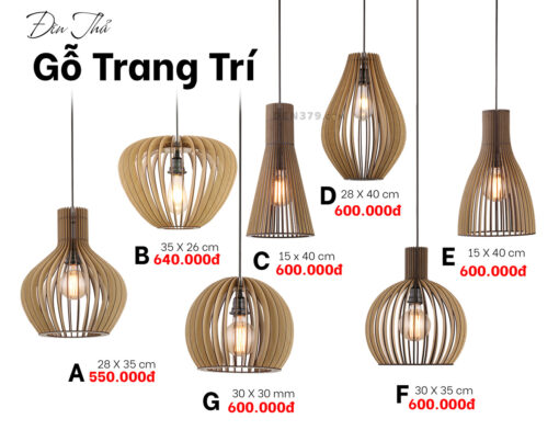 ĐÈN THẢ GỖ TRANG TRÍ