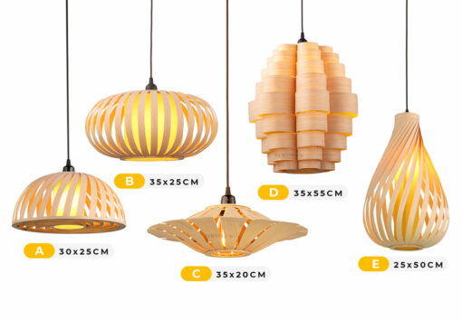Đèn thả gỗ trang trí
