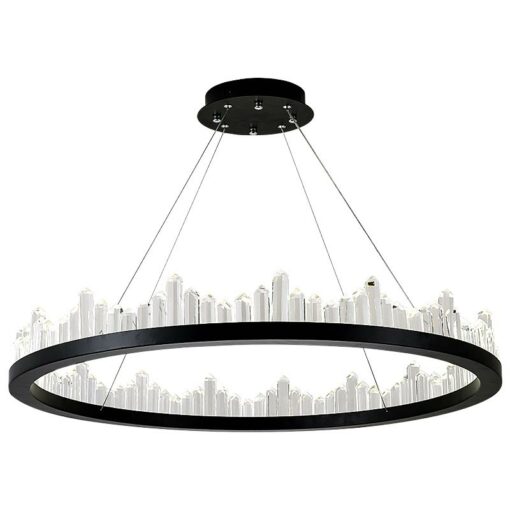 Đèn thả trang trí vòng tròn pha lê VR0925: LED, Pha lê K9
