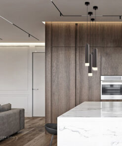 Đèn thả Ống bơ kim loại hiện đại