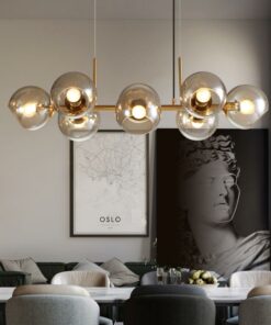 Đèn thả trần bàn ăn, phòng khách thủy tinh trong HO1910