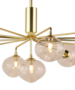 Đèn chùm đồng chụp thủy tinh hiện đại VR21990