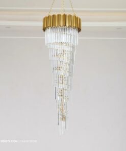 Đèn thả pha lê thông tầng phòng khách, cầu thang VIRGO V24354