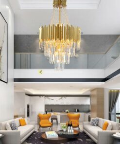 Đèn thả pha lê thông tầng phòng khách, cầu thang VIRGO V24680