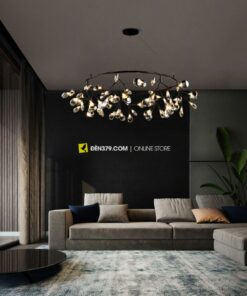 Đèn thả Hera thủy tinh xám khói 63 lá VIRGO V-63A