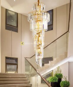 Đèn thả pha lê thông tầng phòng khách, cầu thang VIRGO V24680