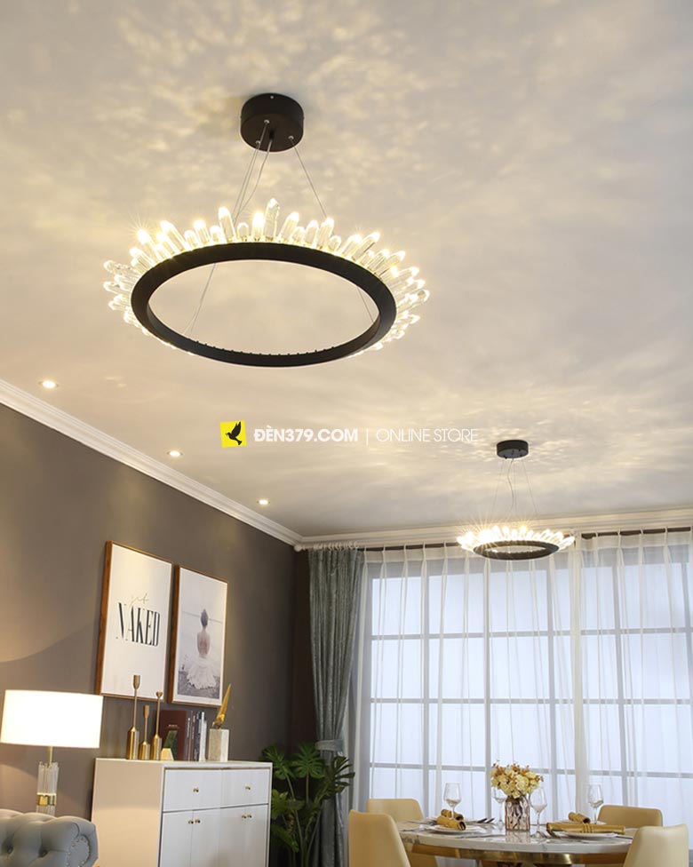 VIRGO V1229/100 | Đèn thả trang trí vòng tròn pha lê cao cấp
