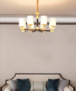 VIRGO V9016/6 | Đèn chùm 6 bóng chụp thủy tinh, khung hợp kim