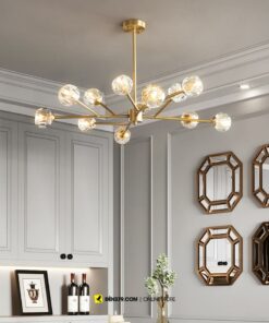 VIRGO V35564 | Đèn chùm phân tử 12 tay pha lê cao cấp