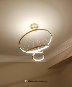 VIRGO V816G | Đèn thả LED 3 vòng xi vàng cao cấp | 3 Chế độ sáng | 63W