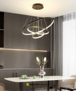 VIRGO V816B | Đèn thả LED 3 vòng màu đen | 3 chế độ sáng | 63W