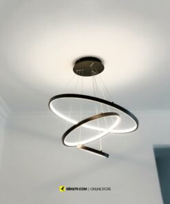 VIRGO V816B | Đèn thả LED 3 vòng màu đen | 3 chế độ sáng | 63W