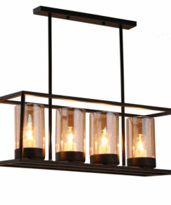 Đèn thả trang trí công nghiệp C2001 | Khung sắt 4 bóng