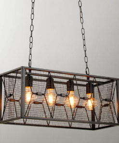 Đèn thả trang trí công nghiệp C2006 | lồng sắt 4 bóng
