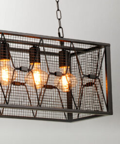 Đèn thả trang trí công nghiệp C2006 | lồng sắt 4 bóng