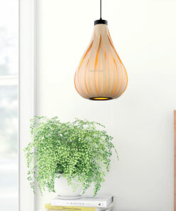 Đèn thả lá gỗ trang trí D2022