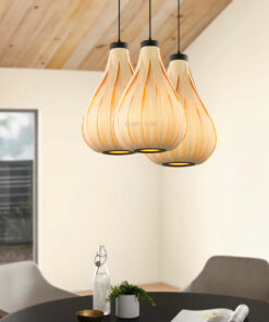 Đèn thả lá gỗ trang trí D2022