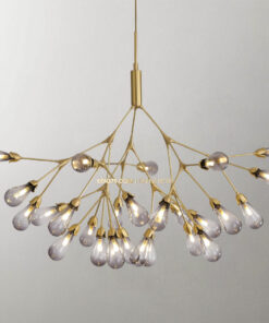 Đèn chùm thủy tinh khói trang trí 27 bóng D3109