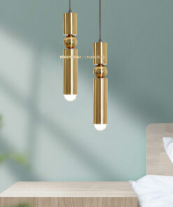 Đèn thả LED trang trí ống kim loại mạ vàng cao cấp D3122