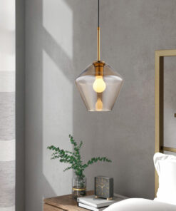 Đèn thả trang trí thủy tinh màu trà D2024