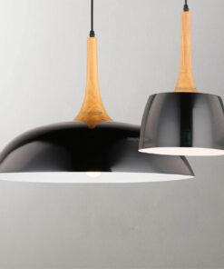 Đèn thả trang trí chụp hợp kim chuôi gỗ cao cấp D3056