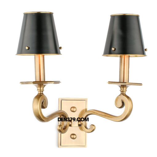 Đèn tường đồng cao cấp 2 bóng chụp nón Q278