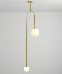 Đèn thả trang trí thân vàng 2 bóng hiện đại D3146