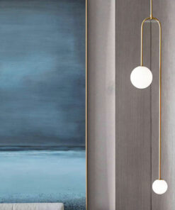 Đèn thả trang trí thân vàng 2 bóng hiện đại D3146