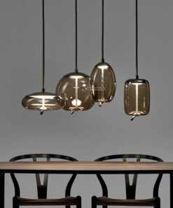 Đèn thả trang trí thủy tinh đen khói cao cấp D3182