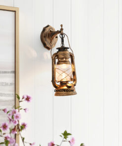 Đèn tường decor đèn dầu lồng kính QK6211