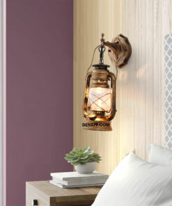 Đèn tường decor đèn dầu lồng kính QK6211