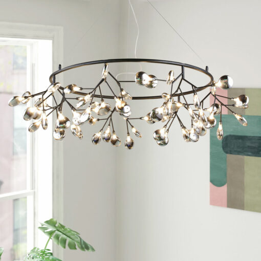 Đèn thả Hera 63 lá thủy tinh khói D9906/63