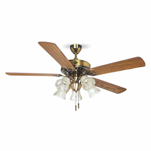 Đèn quạt trần trang trí cánh gỗ SINWA F622 AB