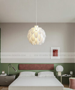 Đèn thả trang trí hoa atiso trắng DK83