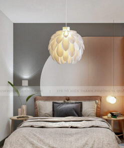 Đèn thả trang trí hoa atiso trắng DK83