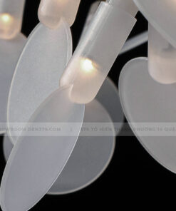 Đèn chùm hera 63 lá thân vàng lá thủy tinh D9905/63