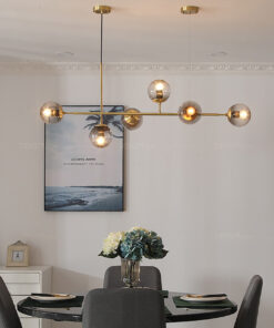 Đèn thả trang trí bàn ăn thủy tinh 6 bóng DC107