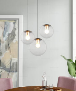 Đèn thả trang trí thủy tinh tròn trong suốt DC21