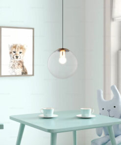 Đèn thả trang trí thủy tinh tròn trong suốt DC21